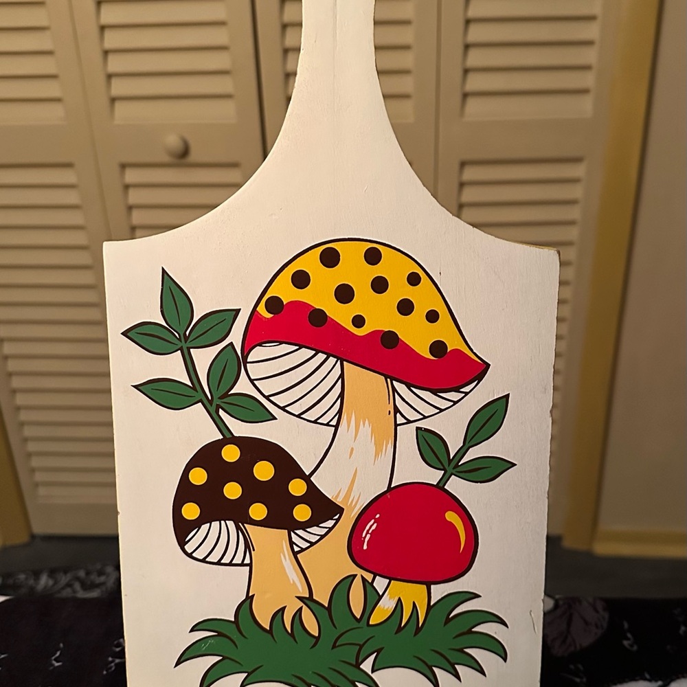 Merry Mushroom wooden cutting board